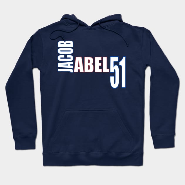 Jacob Abel '23 white text Hoodie by SteamboatJoe